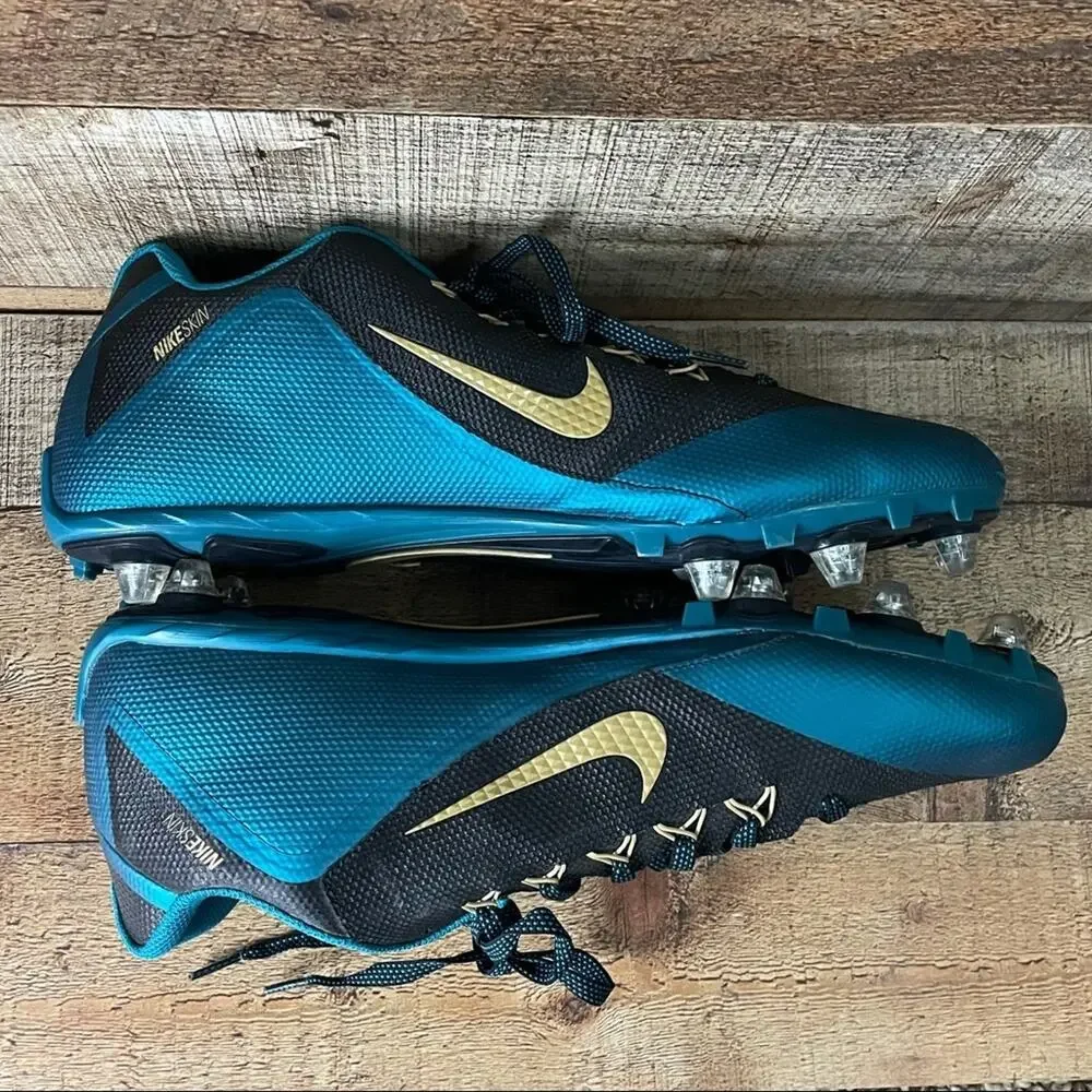 Nike Skin Alpha Pro Football Cleats Shoes Teal Blue Black Size 16 NEW